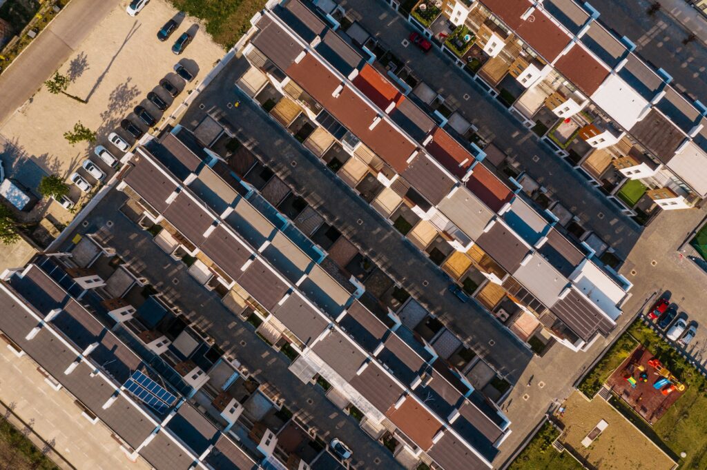 Top view town houses texture